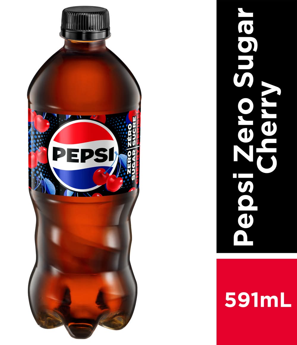 Pepsi Zero Sugar Soft Drink, Wild Cherry (591 ml)