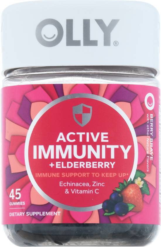 Olly Berry Brave Active Immunity + Elderberry Gummies 45 ct