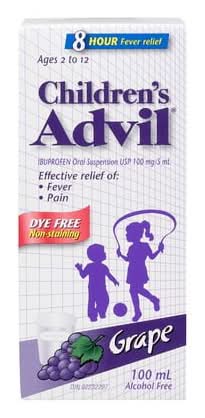 Advil Children's Ibuprofen Oral Suspension Liquid, Grape (100 ml)