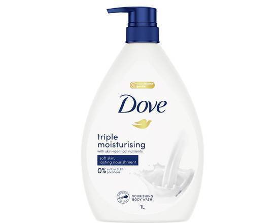 Dove Body Wash Triple Moisturising Soft Skin Lasting Nourishment 1L