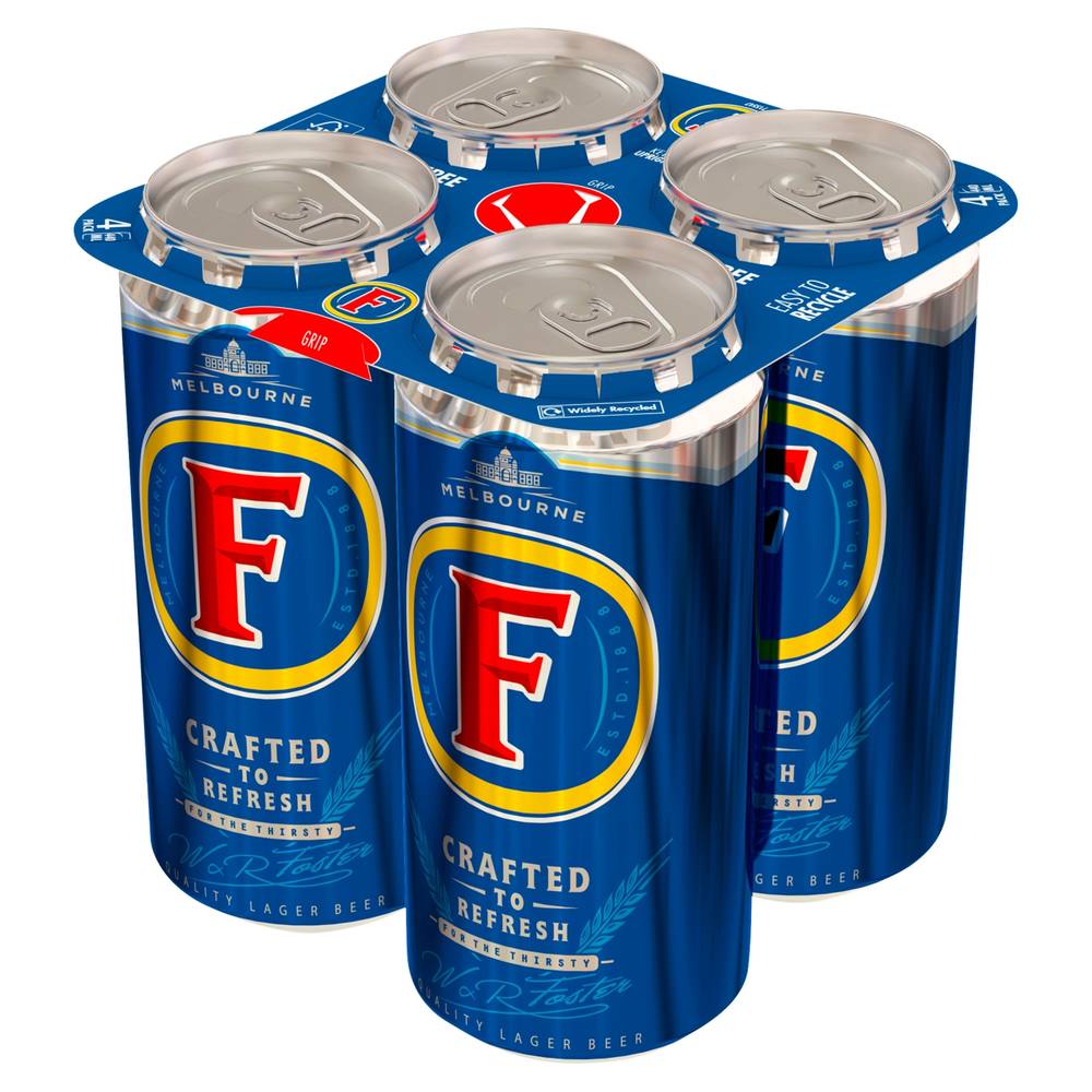 Fosters Can 4 X 440Ml (Abv 3.7%)