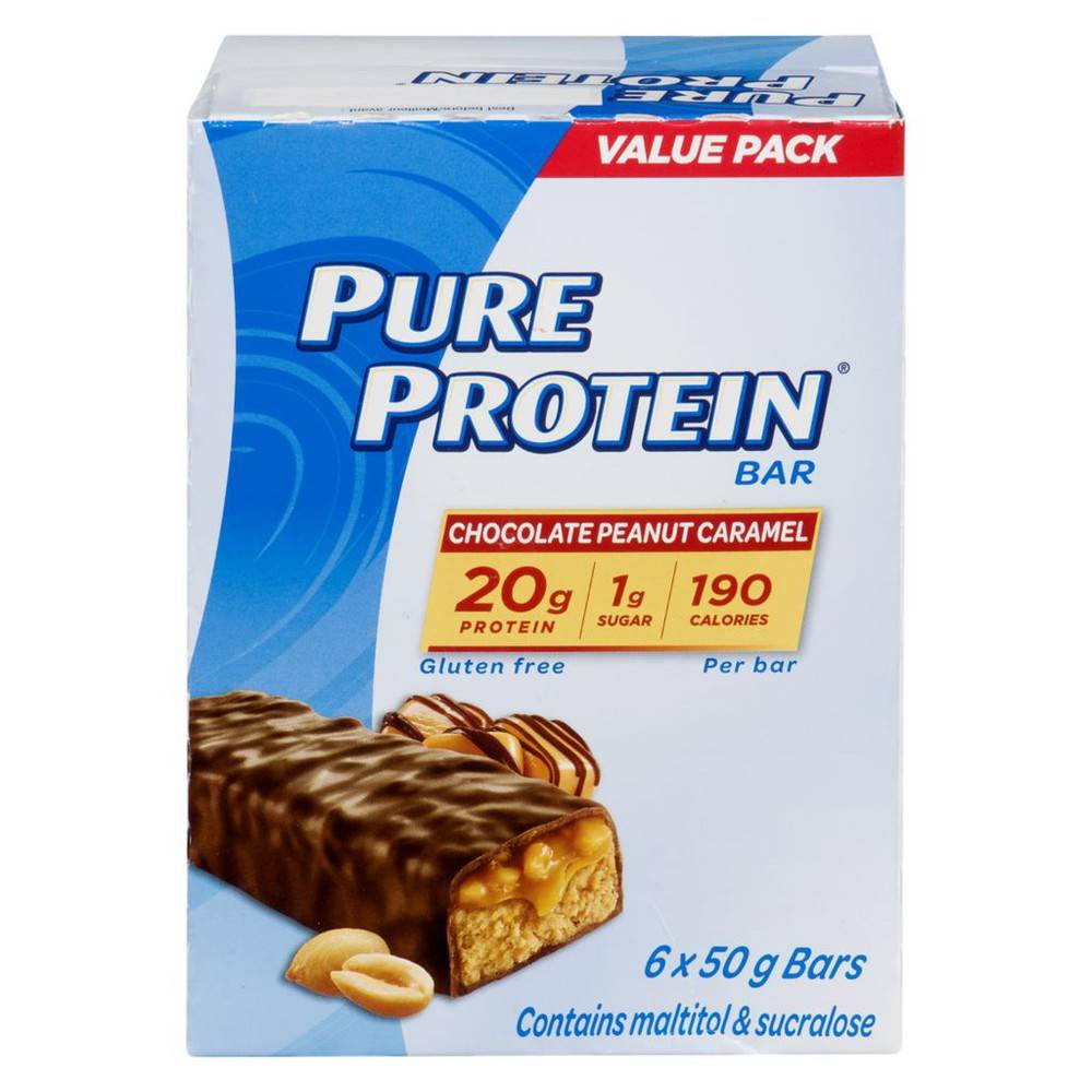 Pure Protein Bar Value pack, Chocolate Peanut Caramel (300 g, 6 ct)