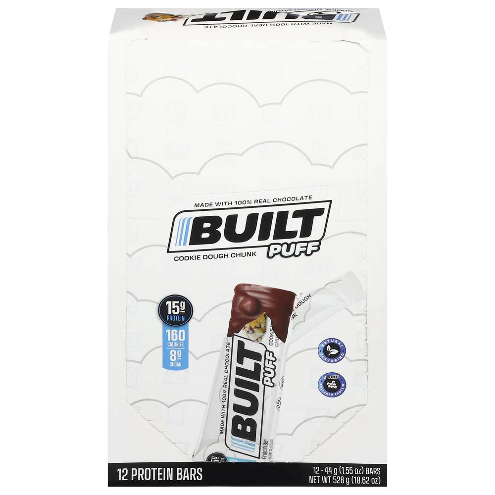 Built Puff Protein Bars, Cookie Dough Chunk (12 x 1.55 oz)