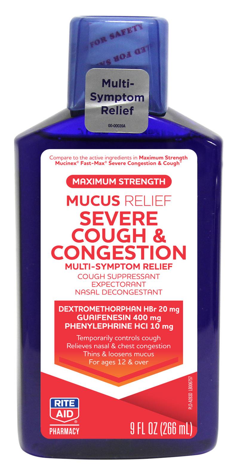 Rite Aid Mucus Relief for Congestion & Cough, Max Strength - 9 oz