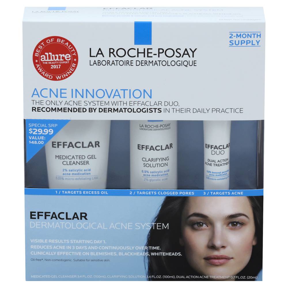 La Roche-Posay Effaclar Dermatological Acne Treatment System For Face Oil Free