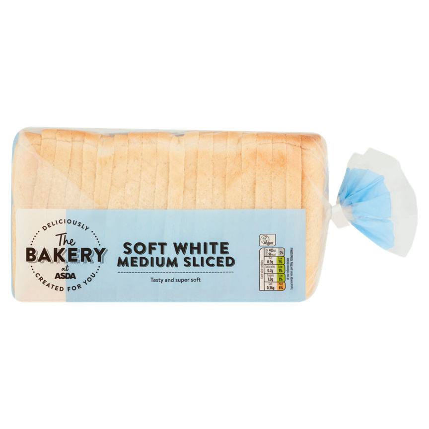 Asda Square Cut Medium White Bread 800g