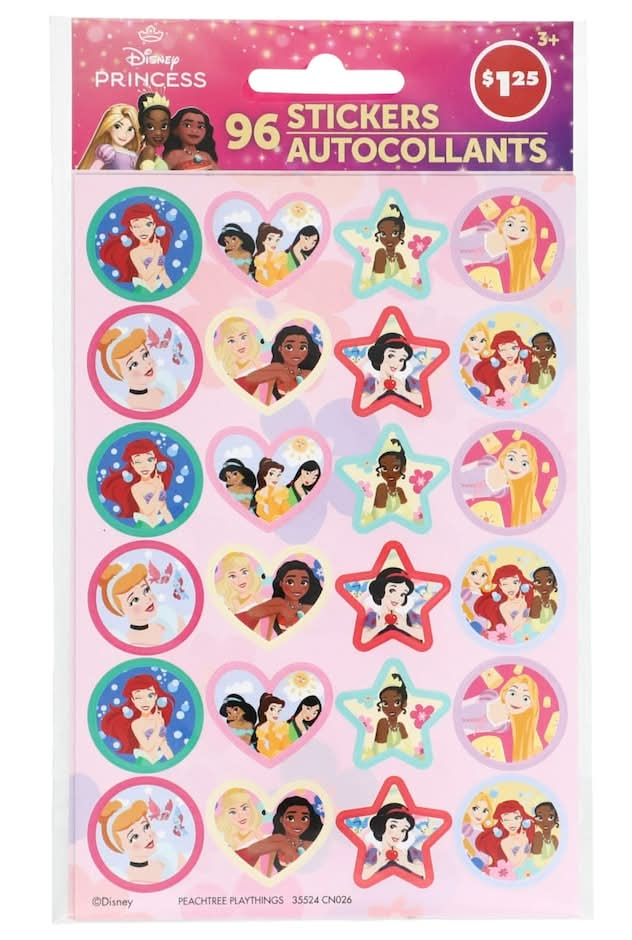 Disney Princess Sticker Sheets Ages 3+ (96 ct)