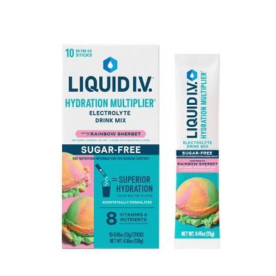 Liquid I.V. Hydration Multiplier Electrolyte Drink Mix, Tart Orange-Raspberry-Lime (4.58 oz, 10 ct)