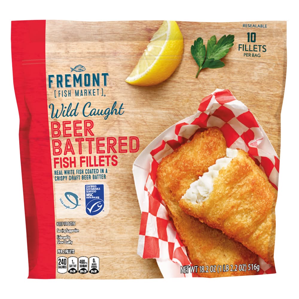 Fremont Fish Market Wild Caught Beer Battered Fish Fillets (18.2 oz, 10 ct)