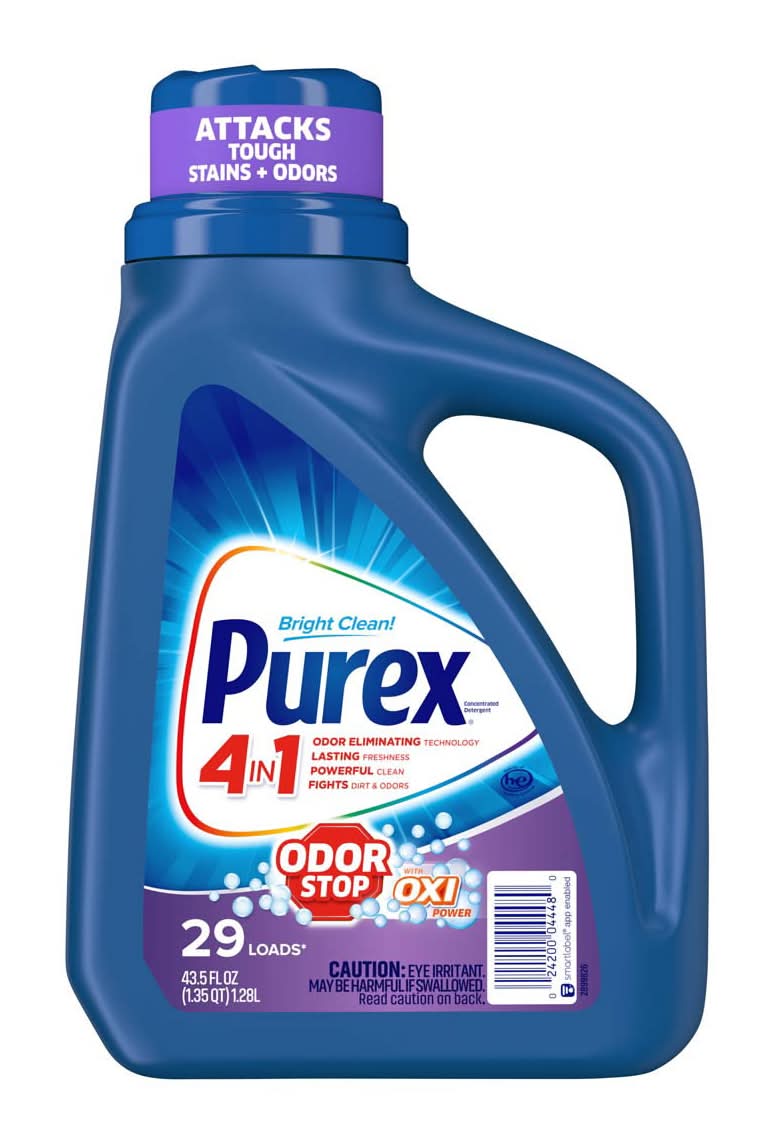 Purex Liquid Laundry Detergent Odor Stop Plus Oxi 43.5 Ounce 29 Total Loads