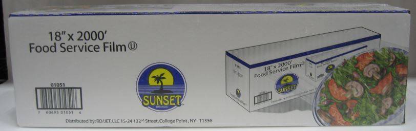 Sunset - 18"X2000 Food Service Film Roll (1 Unit per Case)
