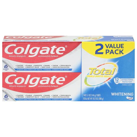 Colgate 2 Value pack Total Whitening Toothpaste