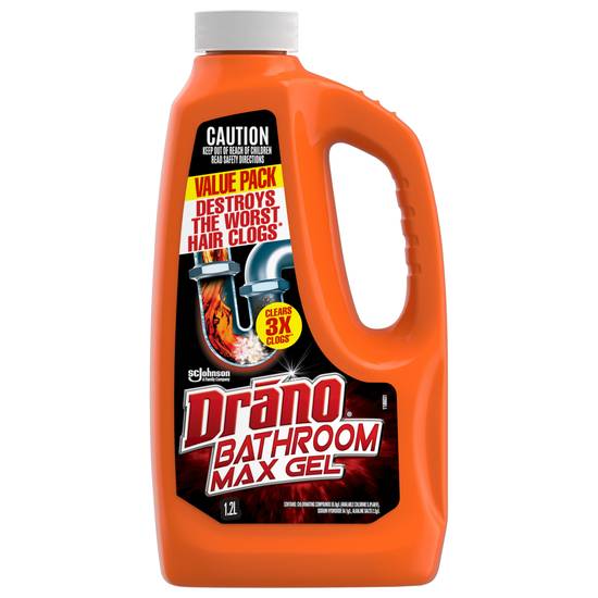 Drano Bathroom Max Gel Drain Cleaner 1.2L