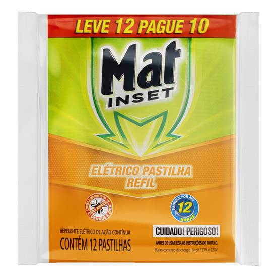 Mat inset inseticida refil elétrico (12 unidades)