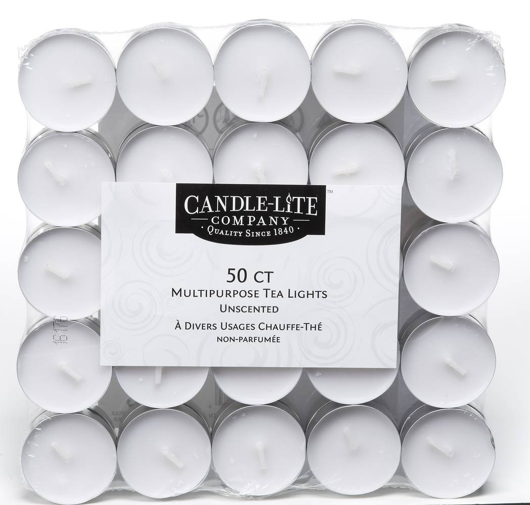 Candle-Lite Unscented White Tea Light Candles (50 ct)