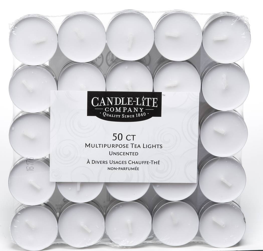 Candle-lite Unscented White Tea Light Candles (50 ct)