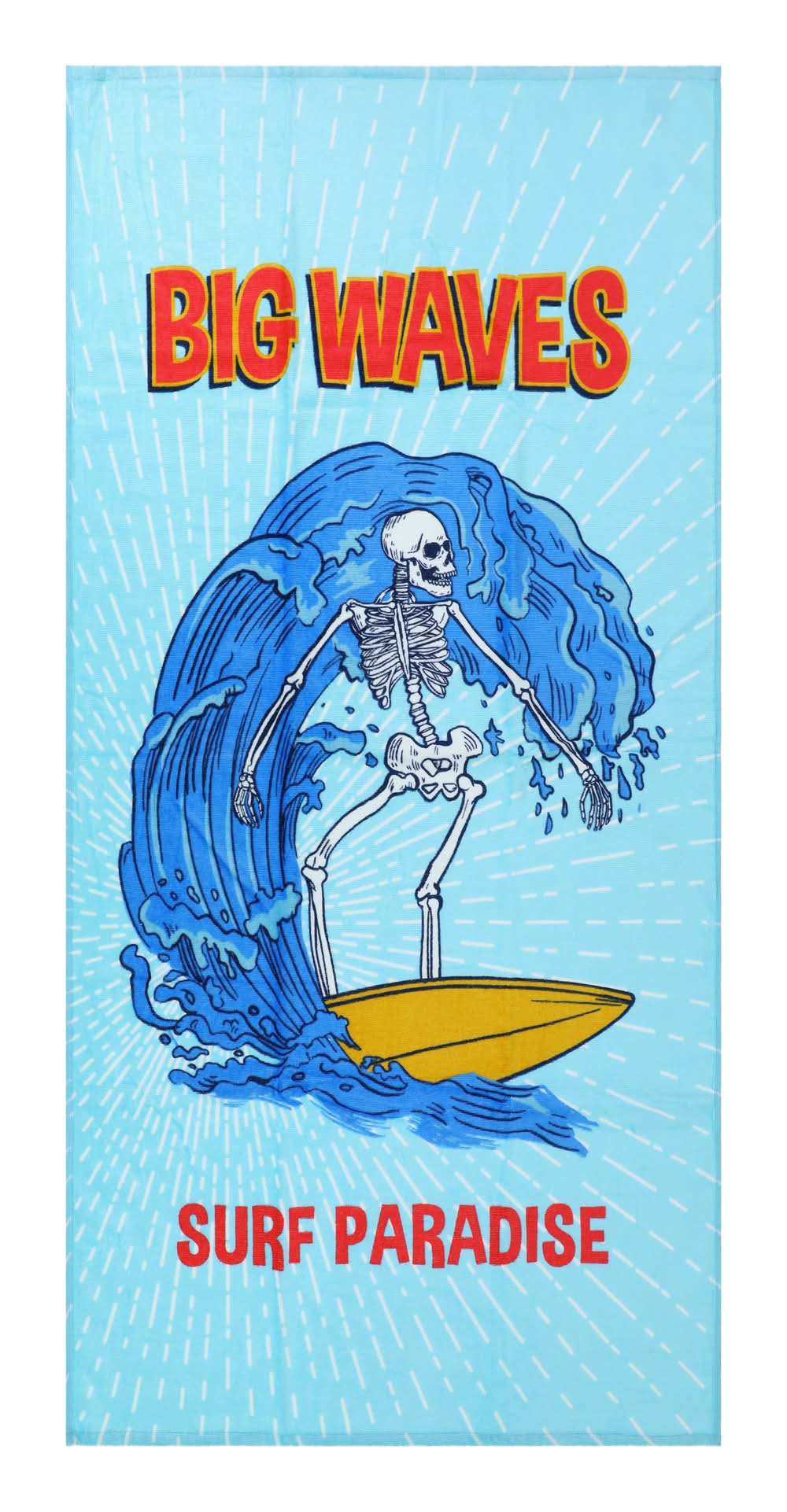 Printed Beach Towels, 58x28 in, Skeleton Wave