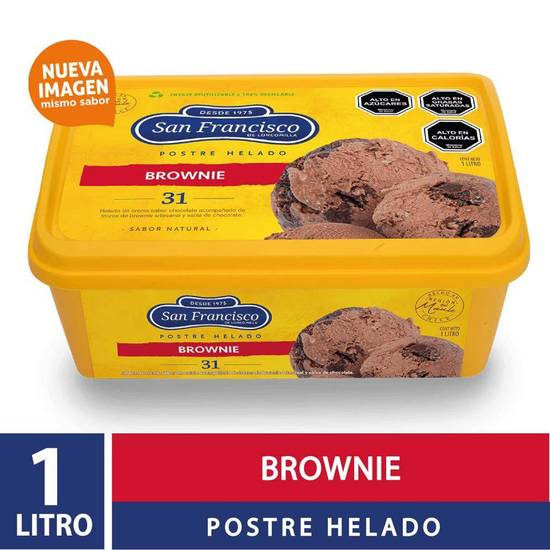 San francisco de loncomilla brownie postre helado (pote 1 l)