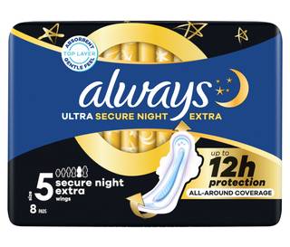 Always Ultra Sanitary Towels Secure Night (Size 4) Wings X Pads