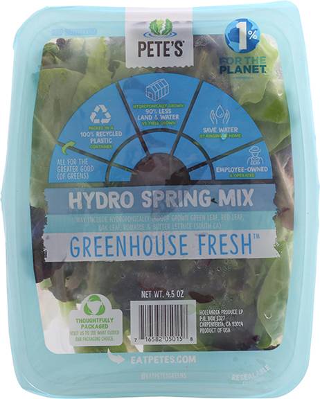 Pete's Greenhouse Fresh Hydro Spring Mix (4.5 oz)