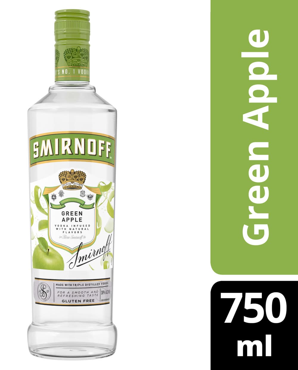 Smirnoff Flavored Vodka, Green Apple (750 ml)