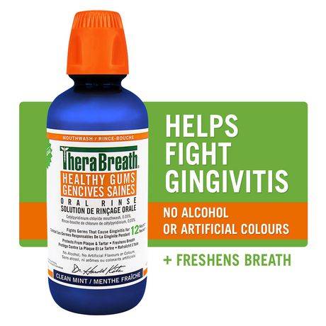 TheraBreath Healthy Gums Oral Rinse, Clean Mint (473 g)