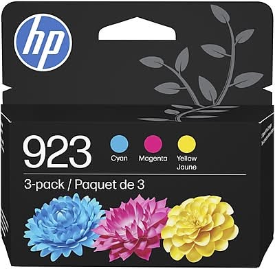 HP 923 Cyan/Magenta/Yellow Standard Yield Ink Cartridges, 3/Pack (6C3Y4LN)