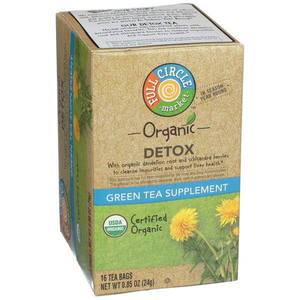 Full Circle Organic Green Tea Supplement Detox 16Ct