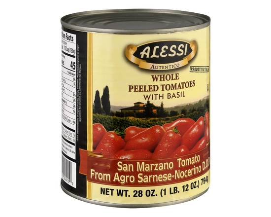 Alessi · San Marzano Whole Peeled Tomatoes with Basil (28 oz)