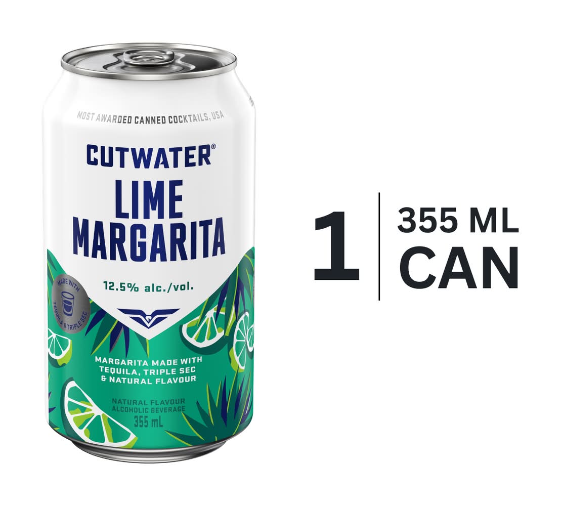 Cutwater Spirits Tequila Margarita Cocktail, Lime (355 ml)