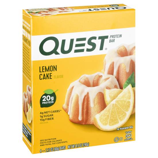 Quest Lemon Cake Flavor Protein Bar (4 ct)