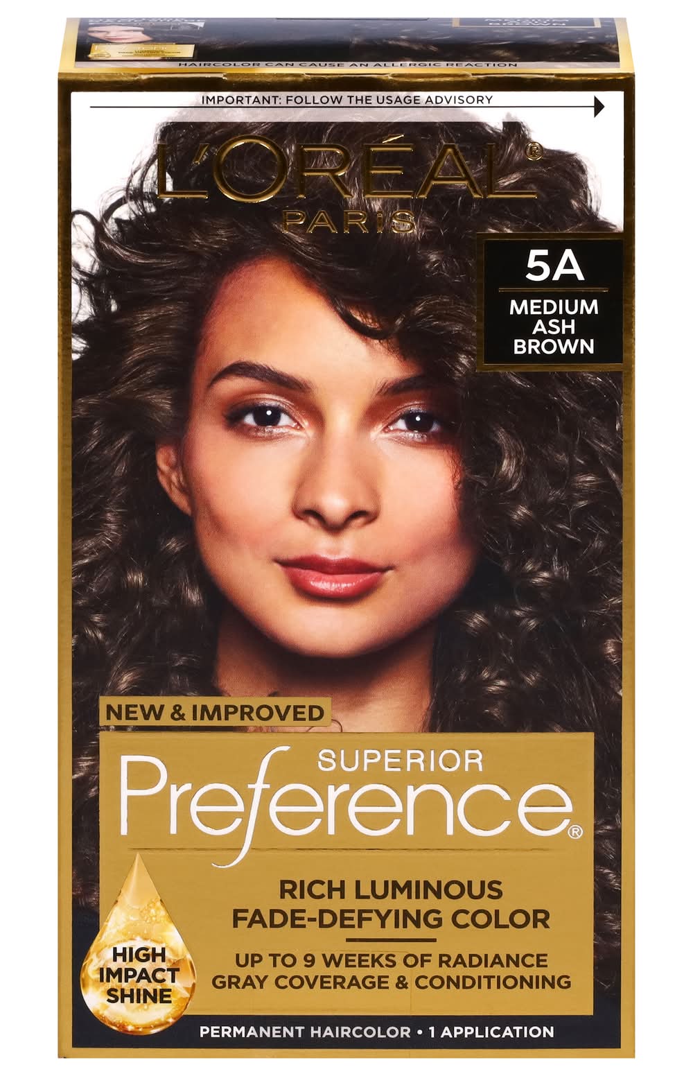 L'Oréal Superior Preference Medium Ash Brown 5a Cooler Permanent Haircolor (9.6 oz)