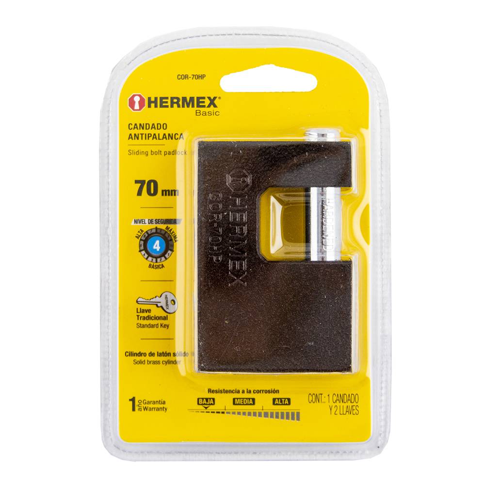 Hermex candado antipalanca 70mm (pieza)