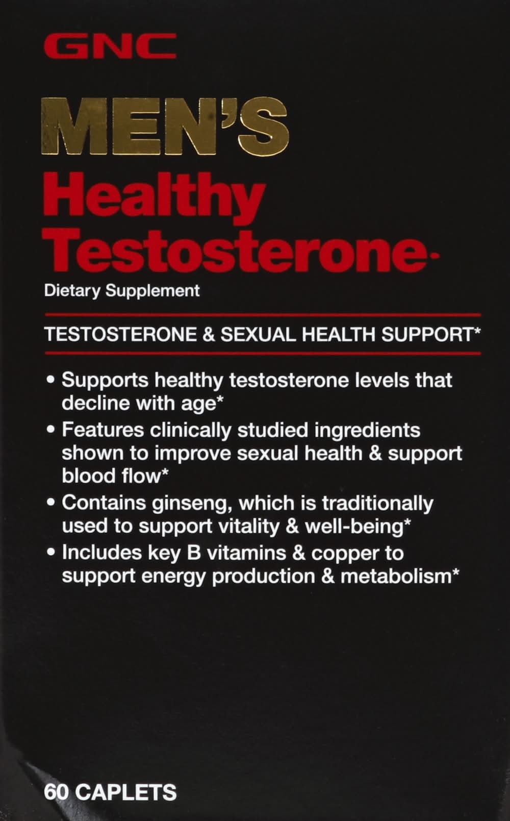 GNC Men's Healthy Testosterone & Sexual Health Support (4.3 oz, 60 ct)