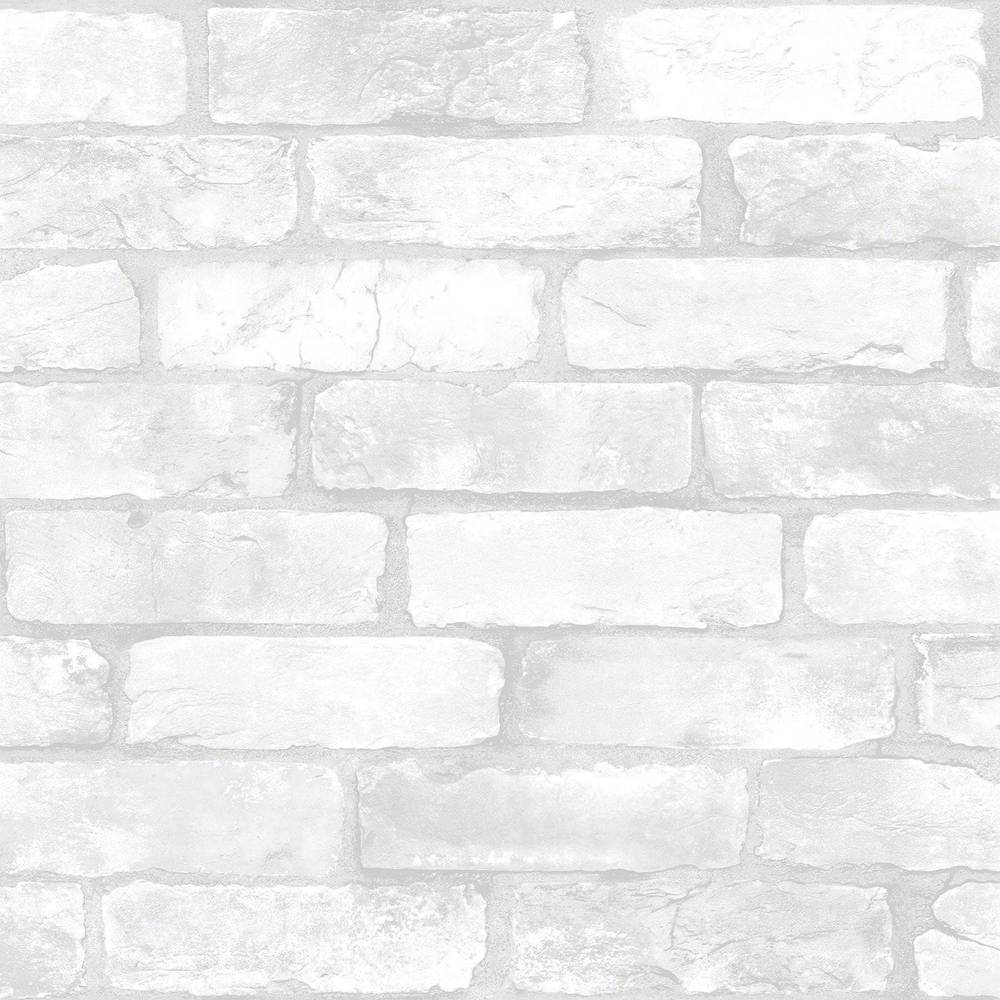 allen + roth 30.75-sq ft White Vinyl Brick Self-adhesive Peel and Stick Wallpaper | ARW4228