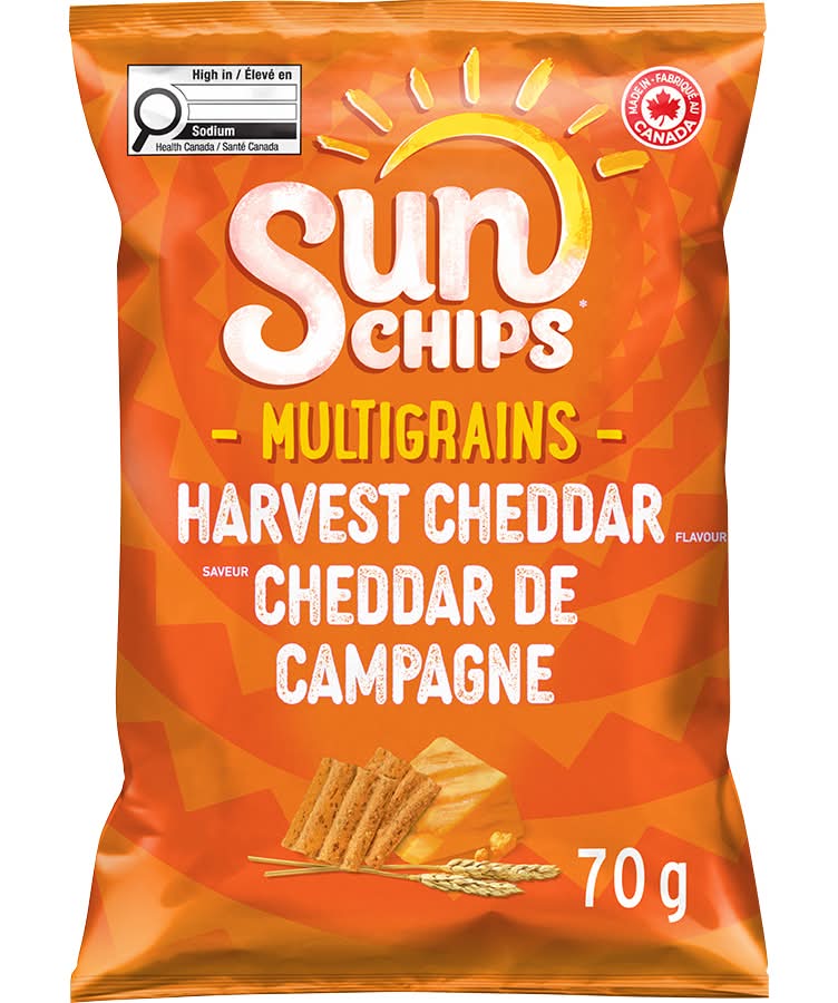 Sunchips collations multigrains au cheddar de campagne (70g) - harvest cheddar snacks (70 g)