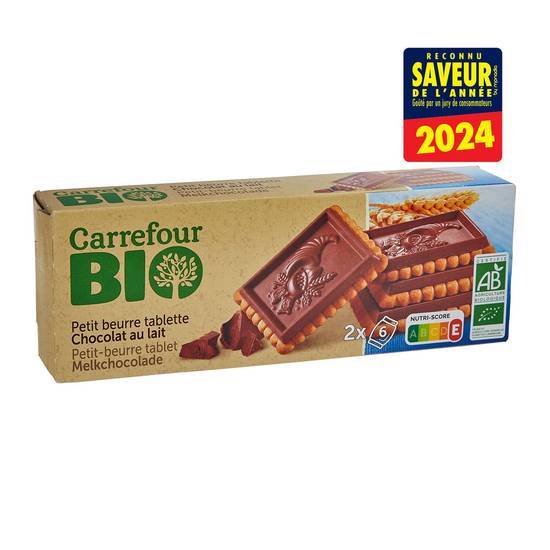 Carrefour Bio - Biscuits petit beurre tablette (2 pièces) (chocolat au lait)