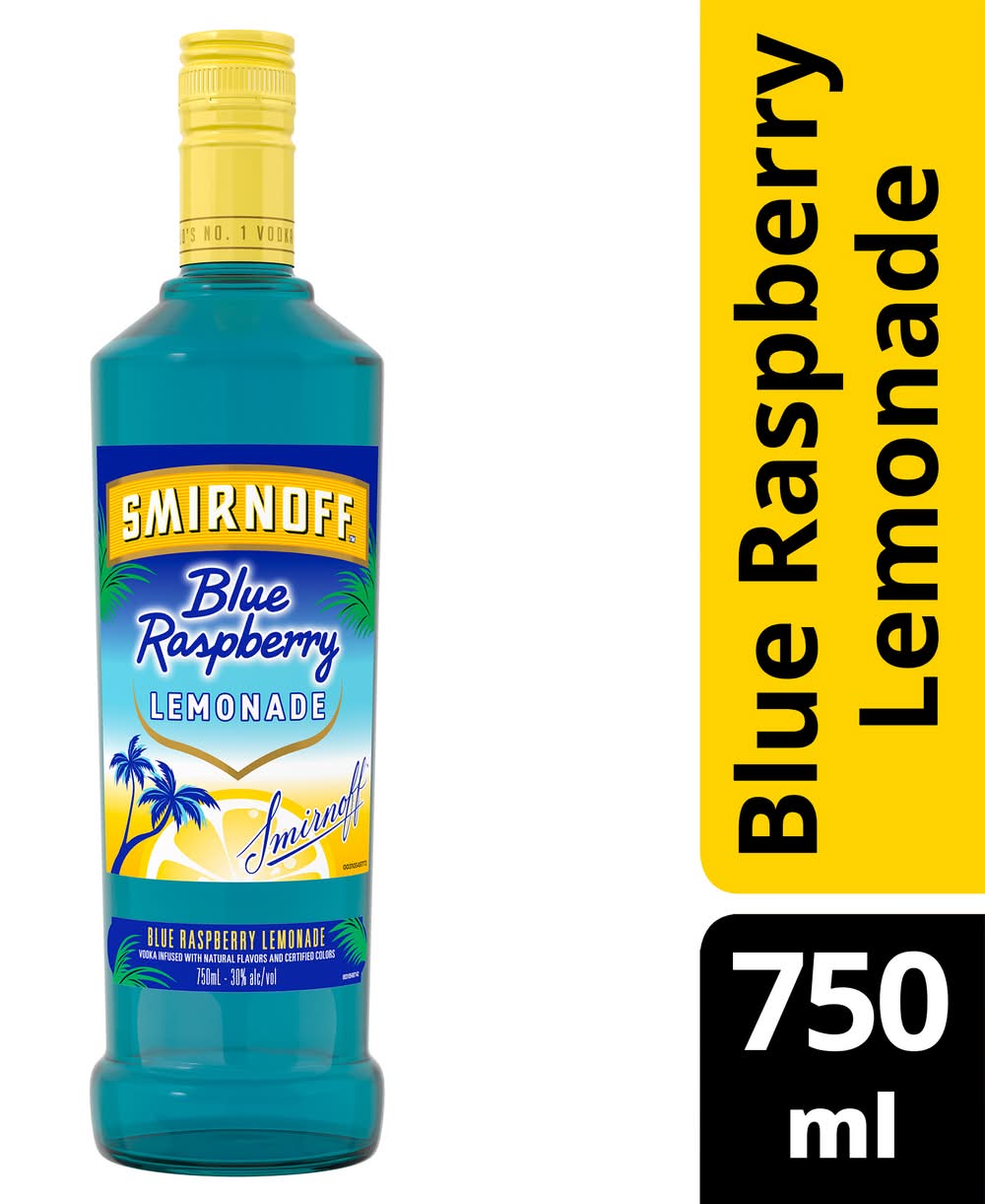 Smirnoff Vodka, Blue Raspberry-Lemonade (750 ml)