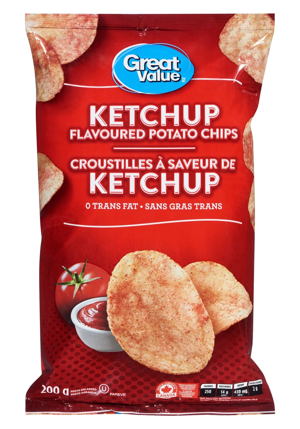 Great Value Potato Chips, Ketchup (200 g)