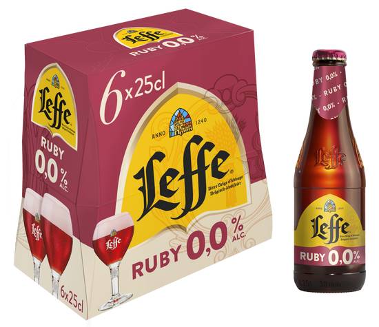Leffe - Bière ruby sans alcool (6 pièces, 250 ml)