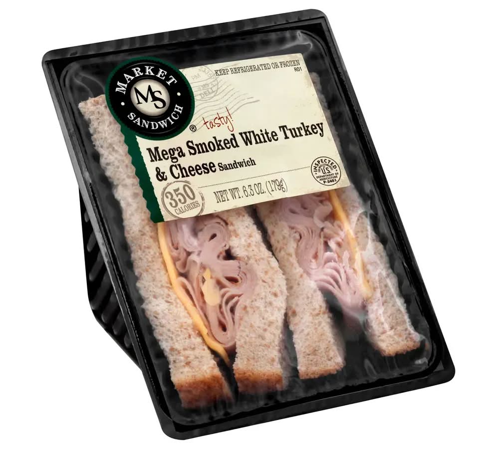 Market Sandwich Mega Smoked White Turkey and Cheese Sandwich