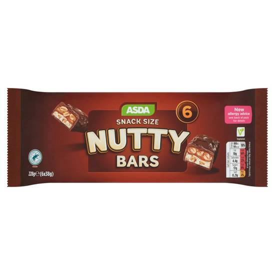 Asda Snack Size Nutty Bars 6 × 38g (228g)