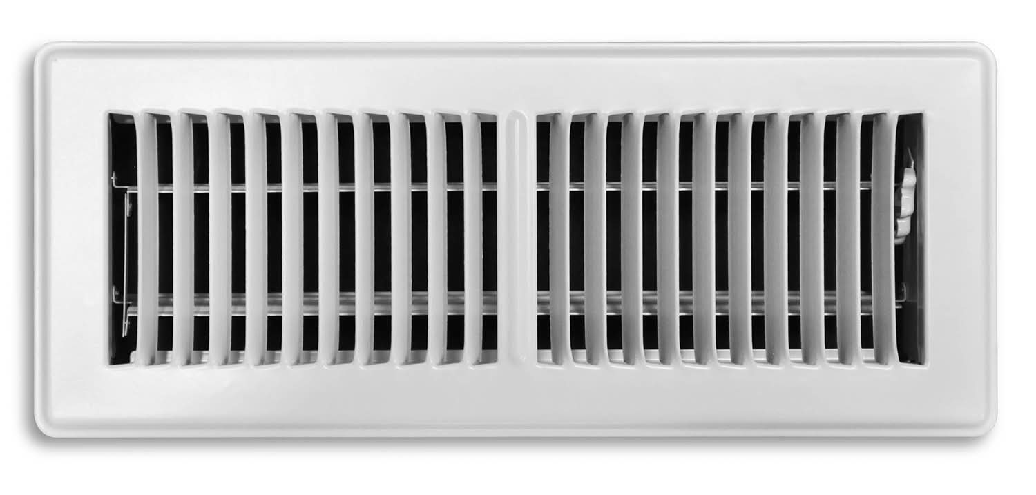 Tru Aire 4 In. H X 12 In. W 2-Way Powder Coat White Steel Floor Register