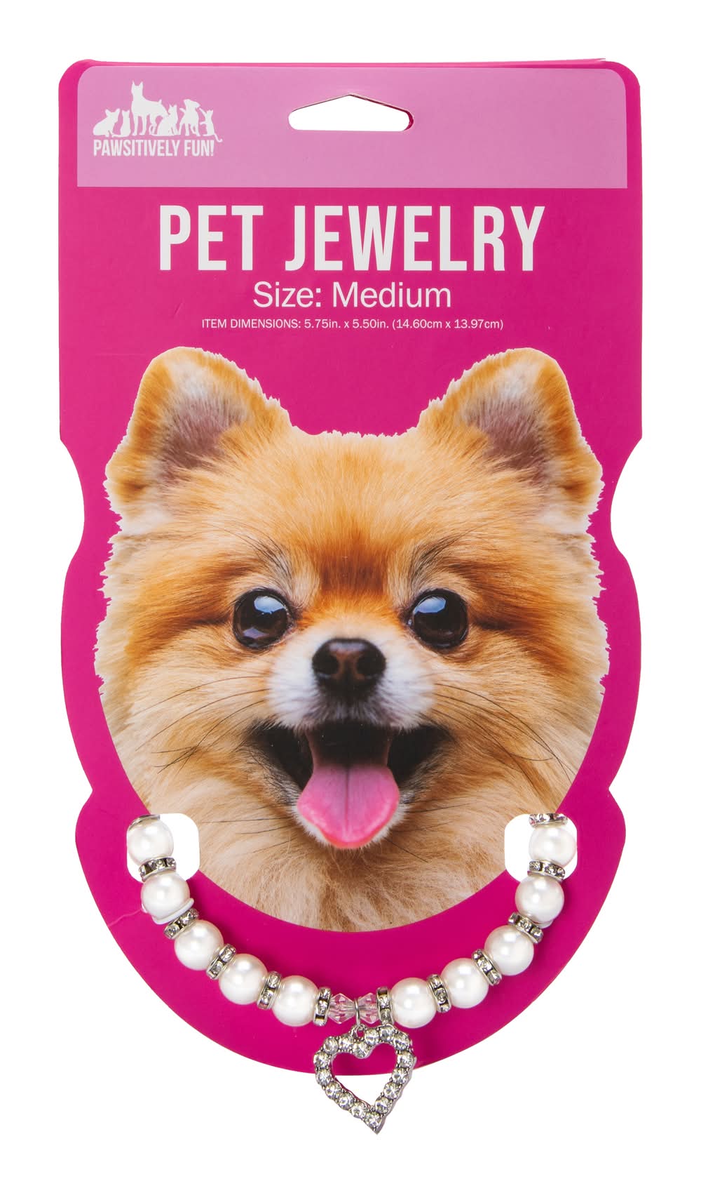 Pearl & Heart-Charm Pet Jewelry - Medium