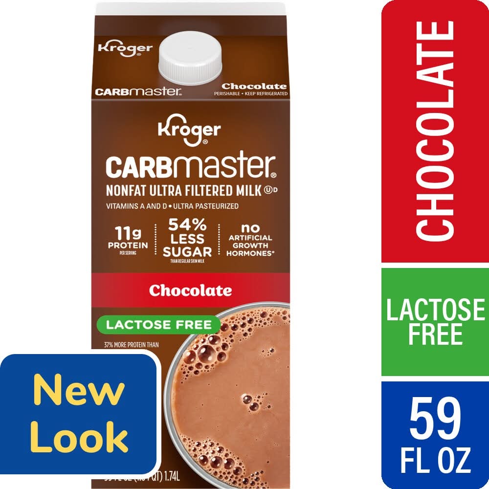 Kroger Carbmaster Lactose Free Non Fat Ultra Filtered Milk, Chocolate (59 fl oz)