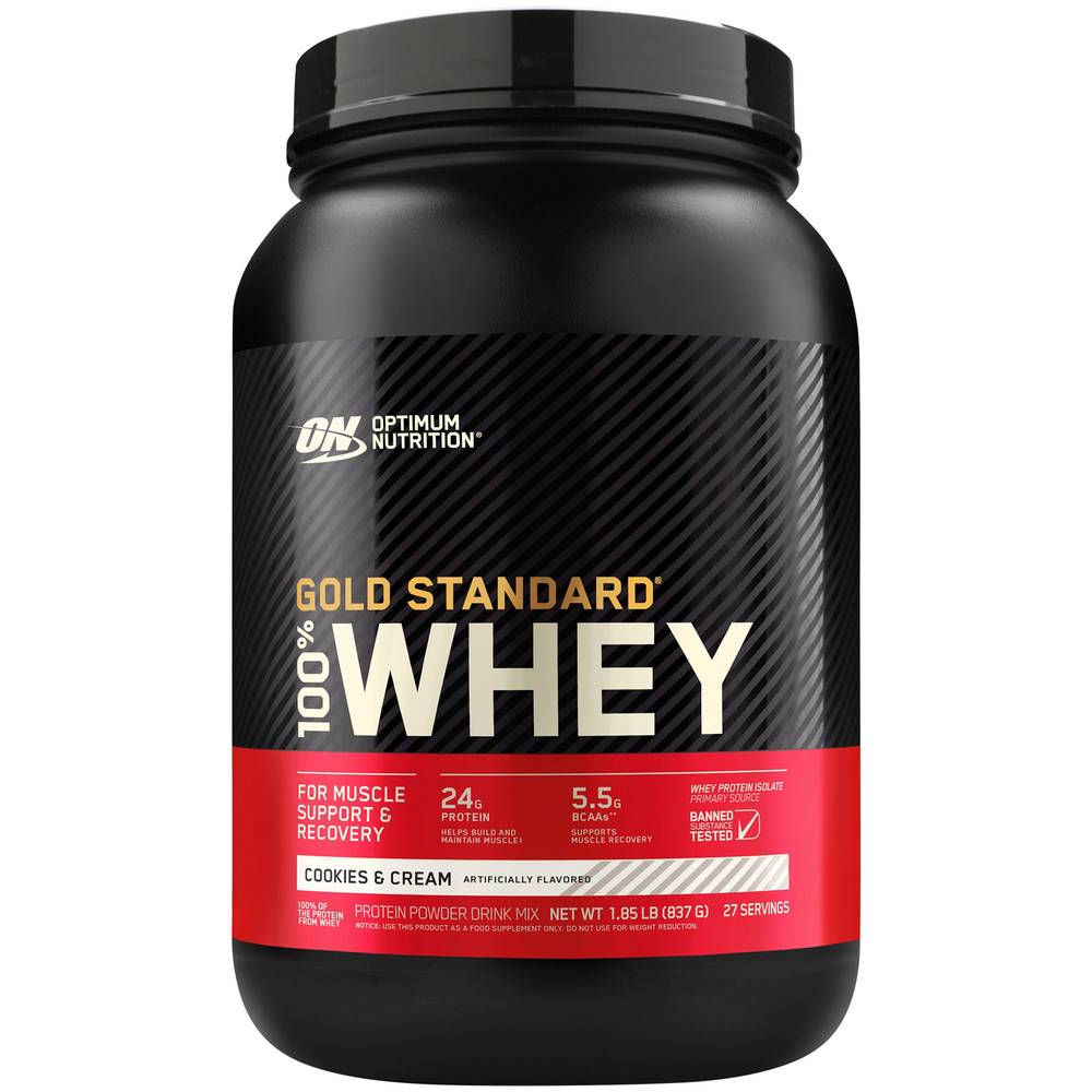 Optimum Nutrition Nutrition Gold Standard 100% Whey Protein Powder (837 g) ( cookies - cream)