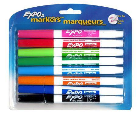 DYMO Low Odor Fine Tip Dry-Erase Markers (8 ct)