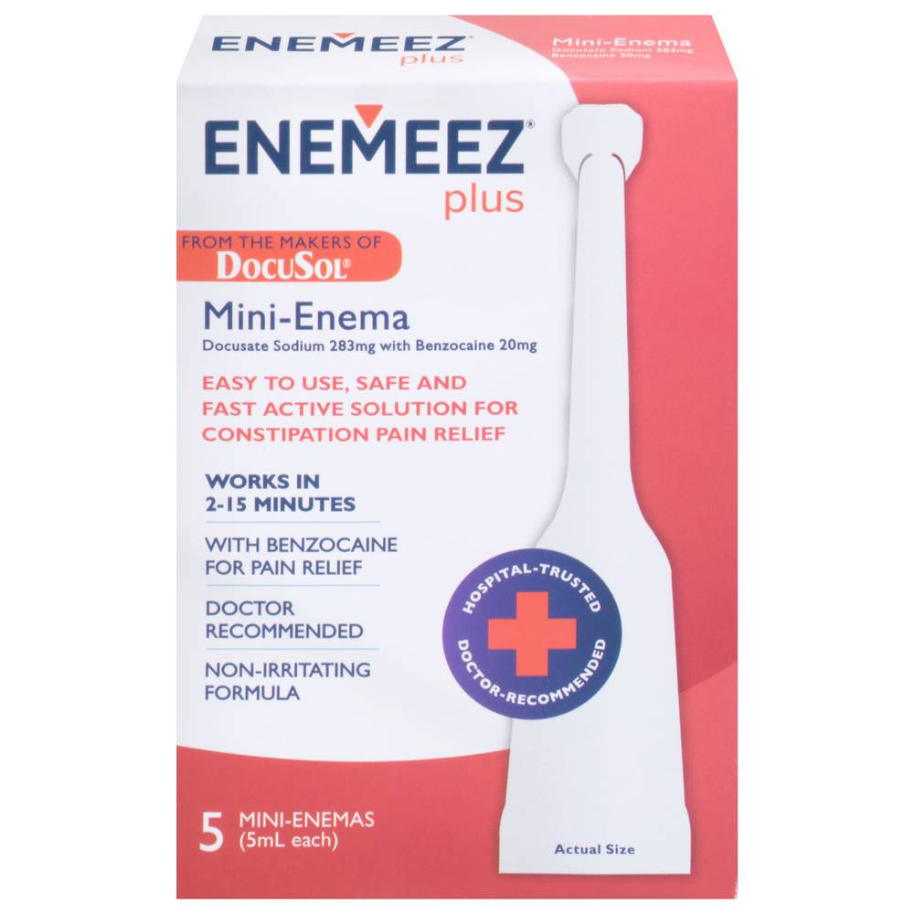 Enemeez Plus Docusol Mini-Enema Constipation Pain Relief (5 ct)