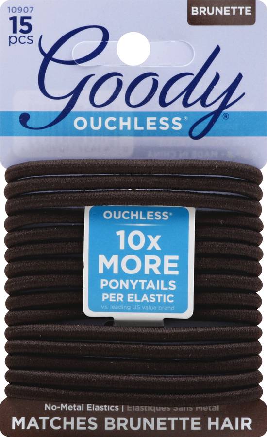 Goody Ouchless Elastics Brown Hair Band (15 ct)