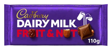 Cadbury Dairy Milk Fruit & Nut, Chocolate Bar (110g)